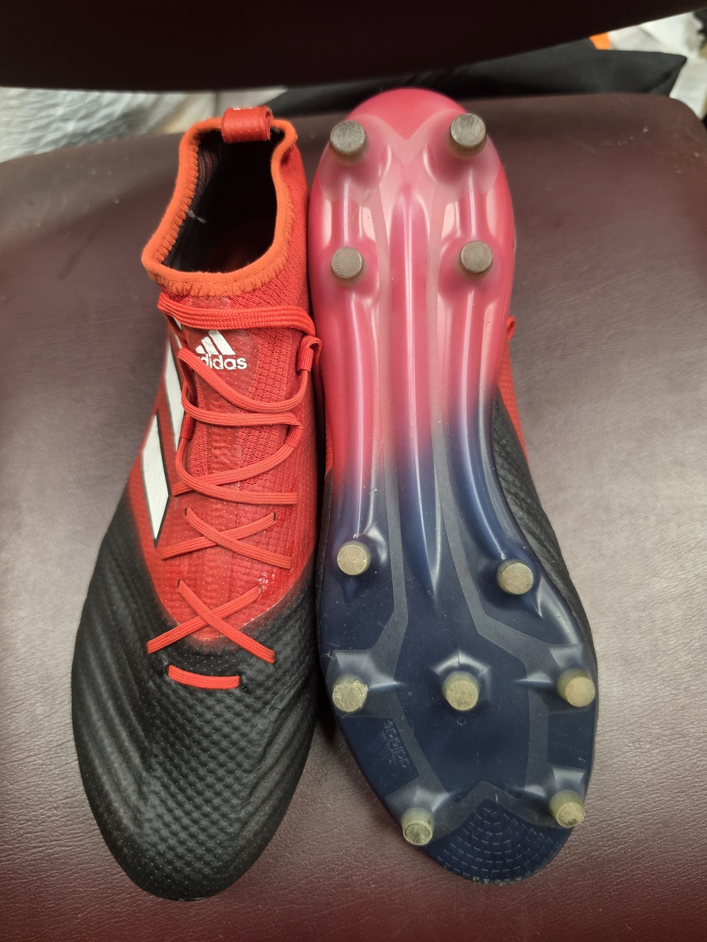 Adidas Red & Black Soccer Cleats